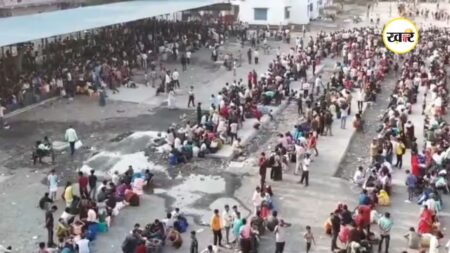 LPG संकट से सूरत उधना रेलवे स्टेशन पर उमड़ी लोगों की भीड़